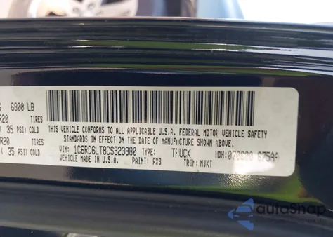 2012 Ram 1500 Slt z USA, uszkodzony, nr VIN 1C6RD6LT8CS323880